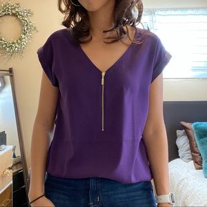 Purple Zip Blouse